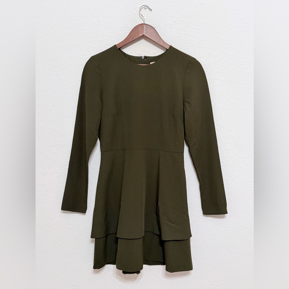 Hutch Olive Green Long Sleeve Cami Dress Size 4 - Picture 2 of 9